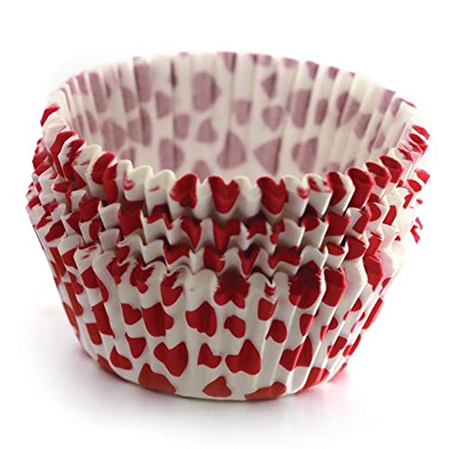 Norpro Standard Size Heart Baking Cups/Liners, 75-Pack, Multicolored