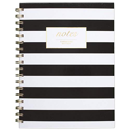 ACCO (School) Cambridge Business Notebook, Hardcover, 80 Sheets, 9-1/2 x 7 Inches, Fashion, Black/White Stripe (59012)