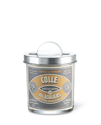 BLF Bougies La Francaise 825640 Artisan Scented Candle in Glass with Galvanized Lid, School Paper Glue, Made in France, 3.27-Inch High