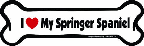 Imagine This Company Bone Car Magnet, I Love My Springer Spaniel, 2-Inch by 7-Inch