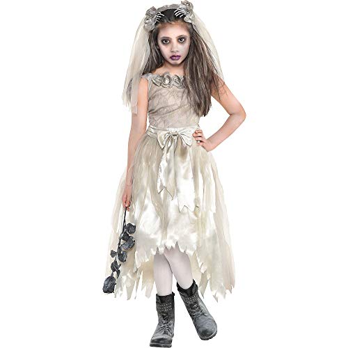 Zombie Bride Dress Halloween Costume for Girls, Large, with Included Accessories, by Amscan