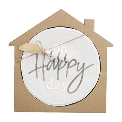 Mud Pie Oh Happy Day Cheese Plate Set, 8 1/2-inch Diameter