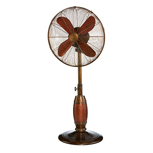 DecoBREEZE Adjustable Height Oscillating Outdoor Pedestal Fan, 18-Inch, Coppertino