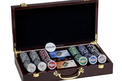 CHH 300 POKER CHIP SET LAS VEGAS SIGN WOOD CASE