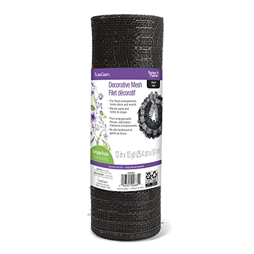 Floracraft 10" x 10 yd Decorative Mesh Metallic Black