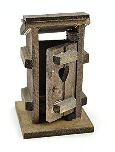 Midwest Design Touch of Nature Mini Garden Wood Outhouse 3.5 Inch 1Pc