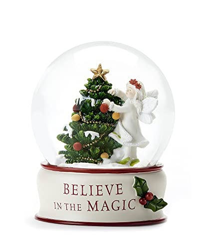 Giftcraft 682299 Christmas Fairy and Christmas Tree Snow Globe with Sentiment, 4.8 inch, Glass, Anti-Freeze and Polyresin