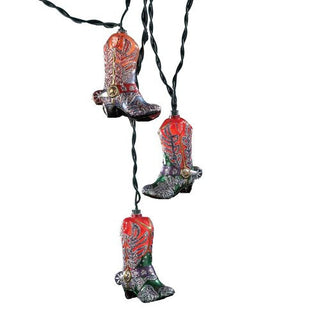 Kurt Adler 10-Light Boots with Glitter Indoor Light Set