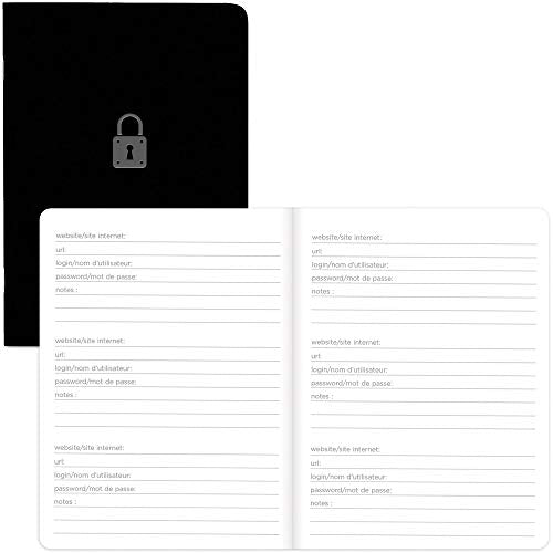 Rediform Blueline Password Notebook, Flexible Cover, Black, 5" x 3.5", 64 Pages (A007.81)