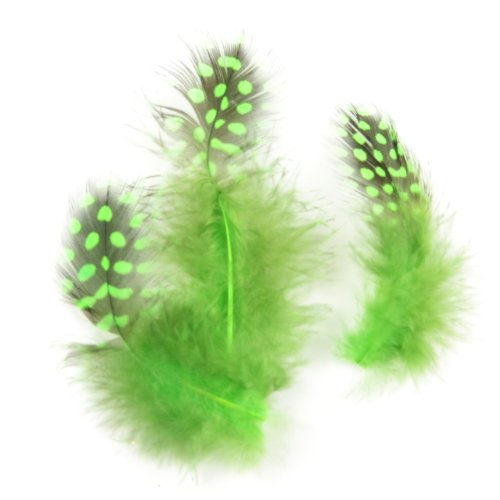 Midwest Design Designer Feathers 38307 Guinea Feathers, Hot Lime