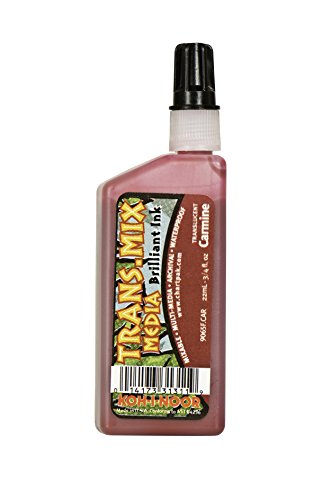 Chartpak Koh-I-Noor Translucent Mix Media Pigment-Based Drawing Ink, 0.75 Oz. Bottle, Carmine (9065F.CAR)