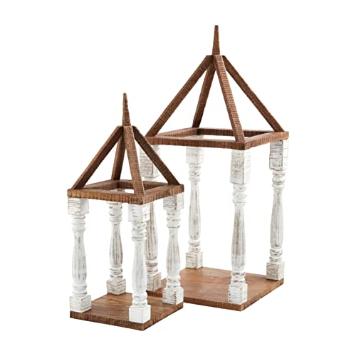 Mud Pie Baluster Lantern Set, 21" x 8 1/2" dia