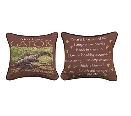 Manual TPADAG Your True Nature Advice from a Gator by Sally Eckman Roberts Throw Pillow, 12-inch Square