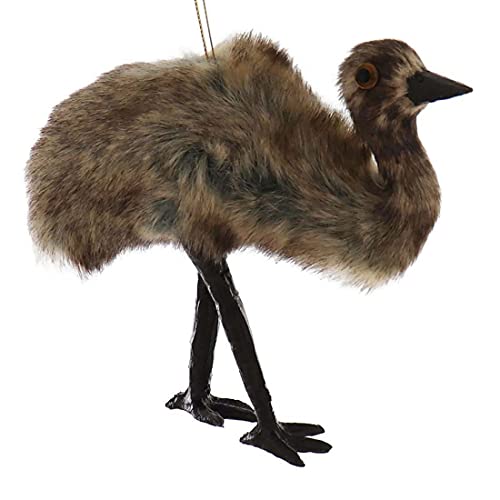 Kurt Adler F2038 Furry Emu Bird Hanging Ornament, 6-inch High, Plastic and Polyester