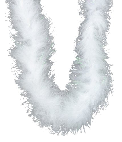 Midwest Design Touch of Nature 36885 Fluffy Boa, White with Lurex
