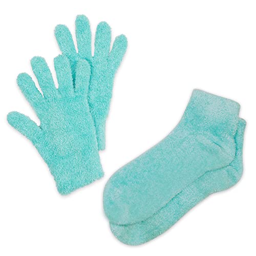Bucky Aloe-Infused Therapeutic Moisturizing Spa, Gloves & Socks Set, Teal