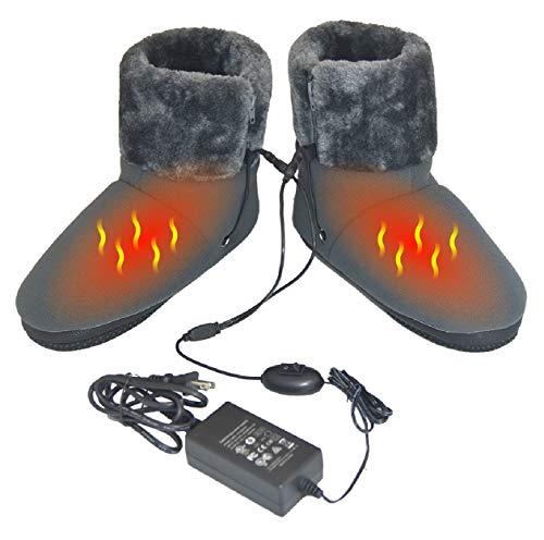 ObboMed MF-2320L Far Infrared Carbon Fiber Heated Foot Warmer/Boots/Slipper, 12V 20W ‚Äì Far Infrared wavelength 8-15 Œºm (Health Range: 4-14 Œºm), Auto Off, Size L: 
