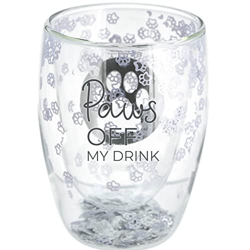 paviliongift Paws Off My Drink Double Walled Stemless Wine Glass 10 oz