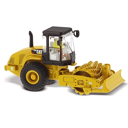 1:87 Caterpillar CP56 Padfoot Drum Vibratory Soil Compactor - HO Models by Diecast Masters - 85247 - Functioning Wheels and Padfoot Drum