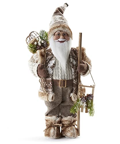 Giftcraft 682160 Christmas Standing Santa D√©cor, 18 inch, Polyester, Plastic, Polyvinyl Chloride, Wool, Styrofoam