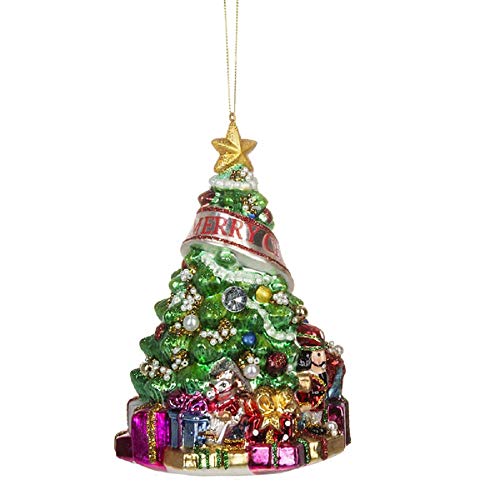 Ganz 167462 Merry Christmas Tree Ornament, 6.5-Inch High, Multicolor
