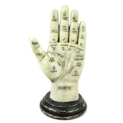 Midwest Design Imports Palm Reading Zodiac Sign Hand, 10", White