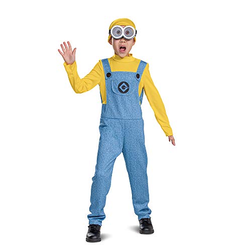 Disguise Bob Minions Costume for Kids, Official Minion Jumpsuit Outfit with Goggles and Hat, Classic Size Small (4-6)