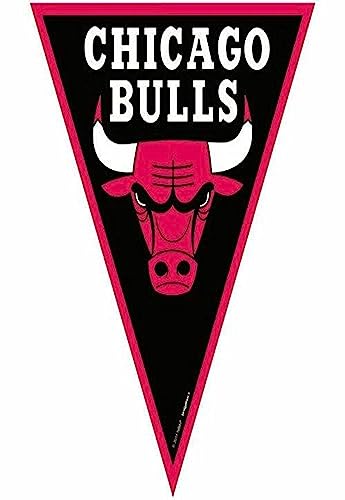 Amscan 123612 Chicago Bulls NBA Collection Pennant Banner Party Decoration 12 1 Ct Black/Red, 12&