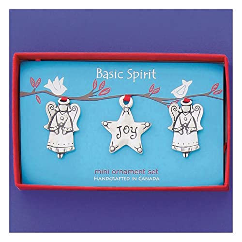 Basic Spirit Joy Mini Pewter Ornament with Angel Star for Home Decorative Collection Encourage Hope Healing Praying Commemorating