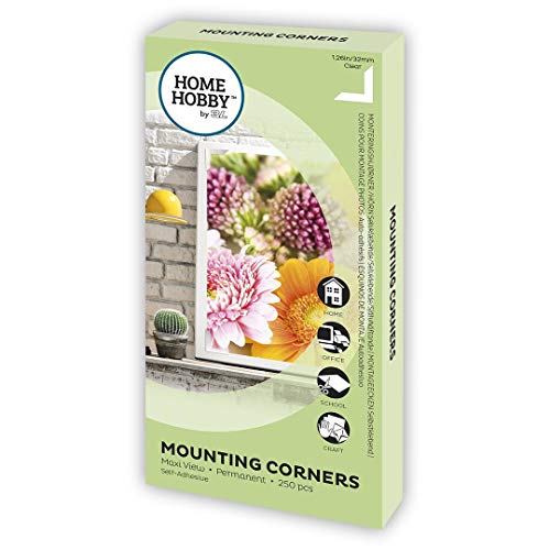 Scrapbook Adhesives by 3L HomeHobby by 3L Mounting Corners, Maxi View, 32mm (250 pcs), Clear