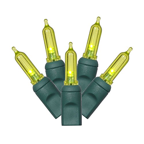 Vickerman X6G7533 Light Set Features 50 LED Lights on Green Wire with 6" Bulb Spacing, 25', Lime