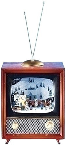 Roman Musical TV Figurine with Rotating Train