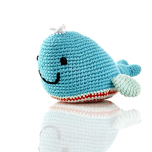 Pebble Fair Trade, Hand Made Rattle - Deep Turquoise Whale