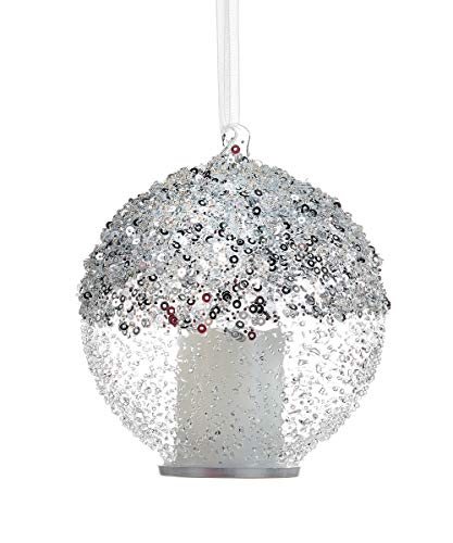 Giftcraft 665775 LED Ball Ornament, 3.8-inch Diameter, Glass