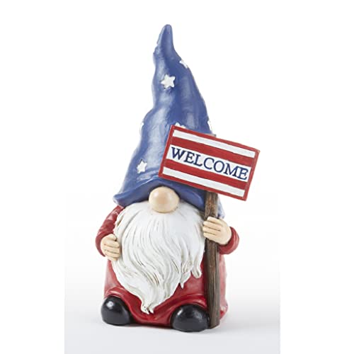 Delton Resin Americana Gnome with Flag, 7.30-inch Height