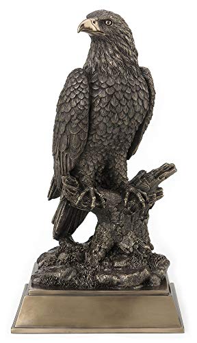 Unicorn Studio Veronese Design 17 Inch Bald Eagle Perching On Tree Branch Antique Bronze Finish Platformed Large Animal Statue