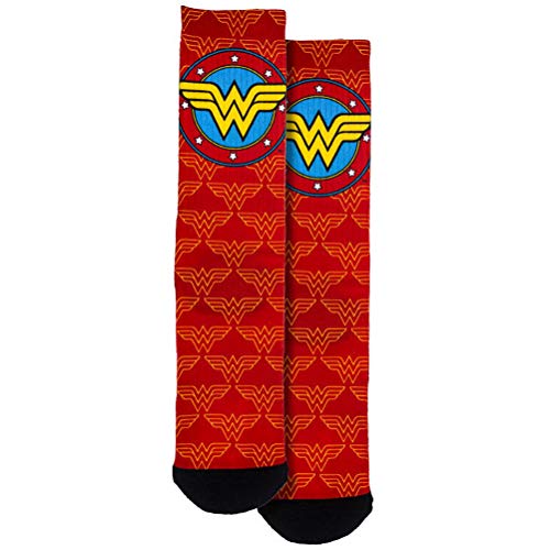 Spoontiques Fun Crew Socks, One Size Fits Most - Wonder Woman Logo