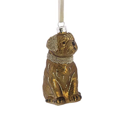 HomArt 0318-4 Dog Ornament, 4-inch Height, Glass, Gold