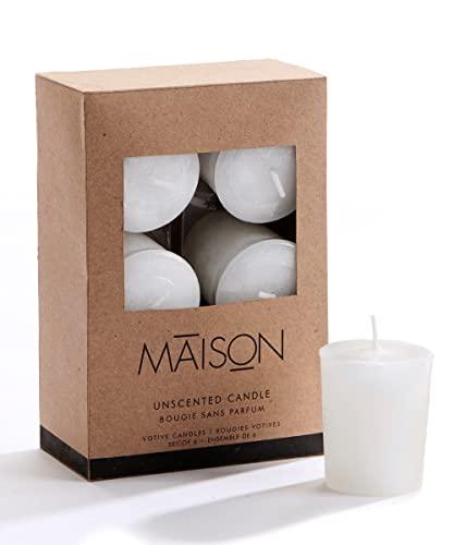 Giftcraft Rustic Votive Candles, White, Set of 6