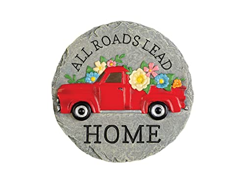 Carson Home 12723 Red Truck Garden Stone, 8.25-inch Diameter