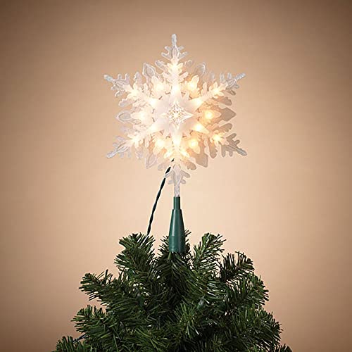 Gerson 2618860 Electric Lighted Glitter Snowflake Tree Topper with 20 Lights 9.25" L