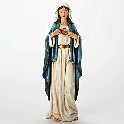 Roman Immaculate Heart of Mother Mary 17 inch Resin Stone Inspirational Figurine Decoration