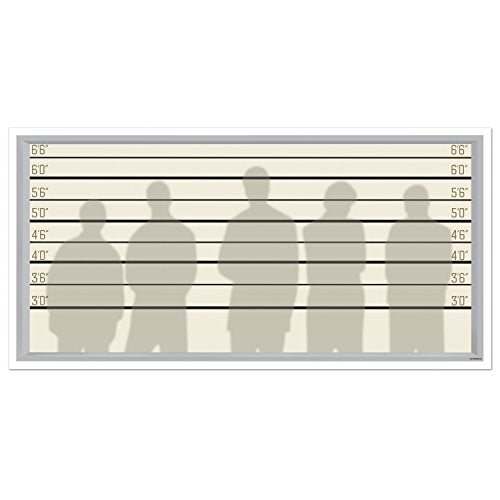 Beistle Printed Plastic Criminal Mug Shot Line Up Wall Photo Booth Backdrop Scene Investigation Decorations for Birthday and Bachelorette Parties