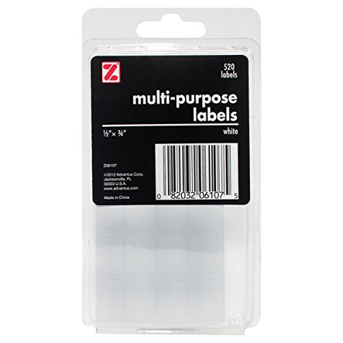 Pens ADVANTUS Self Adhesive Multi-Purpose Labels, 1/2 x 3/4 Inches, 520 Labels, White (Z06107)
