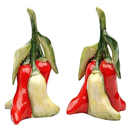 Cosmos Gifts Cg 10231 Chili Pepper Bunch with Stem & Leaves Salt & Pepper Shakers