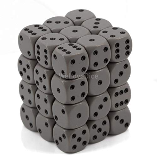 Chessex D6 12mm Dark Grey w/Black (36)