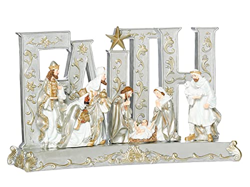 Roman Christmas - Faith Nativity Tabletop, 9.25" H, Christmas Collection, Resin, Nativities, Christmas Giftware, Inspirational, Durable, Long Lasting, Beautifully Detailed