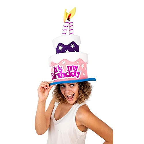 Foam Party Hats Funny Men and Women Birthday Cake Party Hat, Adult Size, Pink