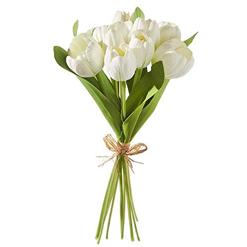 RAZ Imports Botanical Farmhouse 15" Real Touch White Tulip Bundle