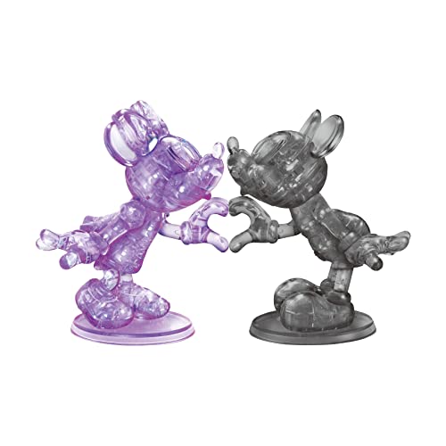 University Games 3D Crystal Puzzle - Disney Minnie & Mickey (Black/Purple): 68 Pcs